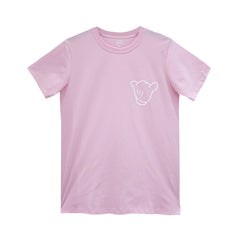 ITS ALL GOOD WOMENS SMALL PRINT TEE BABY PINK